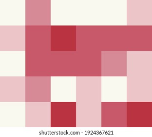 Fondo geométrico con cuadrados de diferentes tonalidades de rosa. Vector
