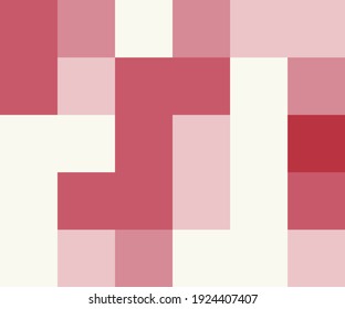 Fondo geométrico con cuadrados de diferentes tonalidades de rosa. Vector