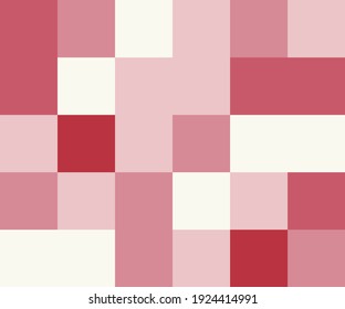 Geometric background with squares of different shades of pink. Vector