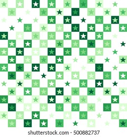 Geometric background of squares and star shapes.