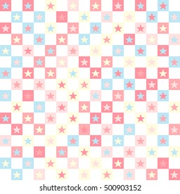 Geometric background of squares and star shapes.