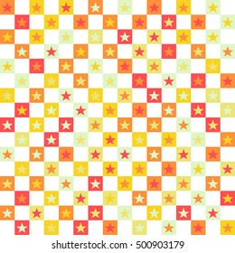 Geometric background of squares and star shapes.