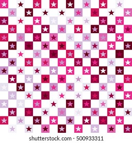 Geometric background of squares and star shapes.