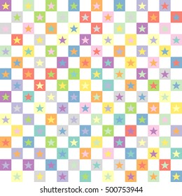 Geometric background of squares and stars shape.