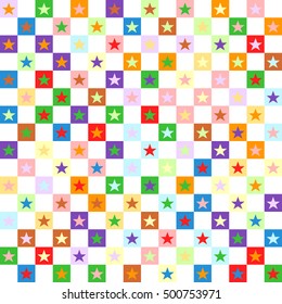 Geometric background of squares and stars shape.