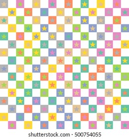 Geometric background of squares and stars shape.