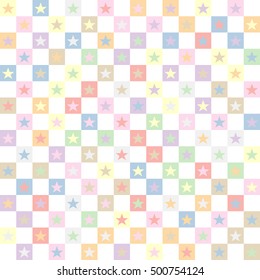 Geometric background of squares and stars shape.