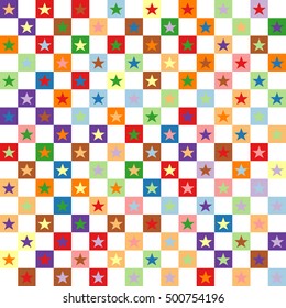 Geometric background of squares and stars shape.