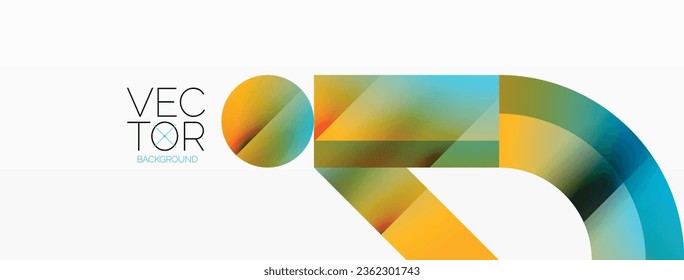 Geometric background with squares, triangles, circles. Shapes harmoniously interact, creating visually striking design for digital designs, presentations, website banners, social media posts
