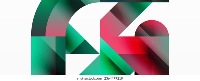 Geometric background with squares, triangles, circles. Shapes harmoniously interact, creating visually striking design for digital designs, presentations, website banners, social media posts