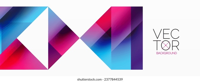 Geometric background with squares, triangles, circles. Shapes harmoniously interact, creating visually striking design for digital designs, presentations, website banners, social media posts