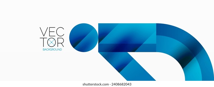 Geometric background with squares, triangles, circles. Shapes harmoniously interact, creating visually striking design for digital designs, presentations, website banners, social media posts