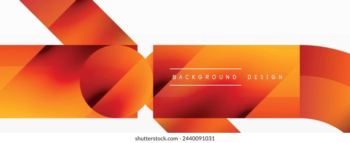 Geometric background with squares, triangles, circles. Shapes harmoniously interact, creating visually striking design for digital designs, presentations, website banners, social media posts