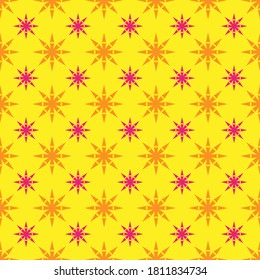 Geometric background with stars on yellow tones. Seamless background for wallpaper. Vector illustration.