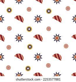 Geometric background with stars. Vector isolated image for use in web design or textiles