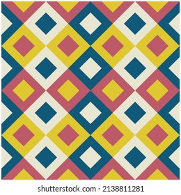 Geometric background with symbolic diamond shape. Seamless vector graphic pattern.