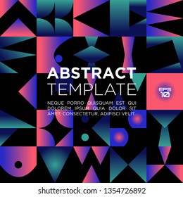 Geometric background template, colour abstract geometric alphabet background