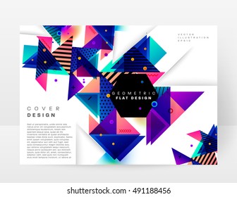 Geometric background Template covers, flyers, banners, posters and placards, may be used for presentations and book covers, EPS10 vector illustration