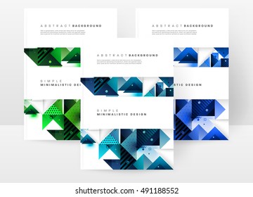 Fundas de plantilla de fondo geométrico, volantes, pancartas, carteles y carteles, pueden utilizarse para presentaciones y portadas de libros, ilustración vectorial EPS10