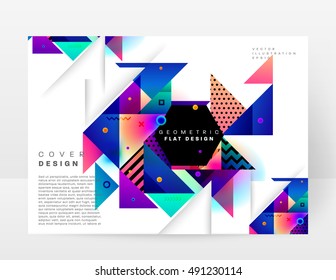 Fundas de plantilla de fondo geométrico, volantes, pancartas, carteles y carteles, pueden utilizarse para presentaciones y portadas de libros, ilustración vectorial EPS10