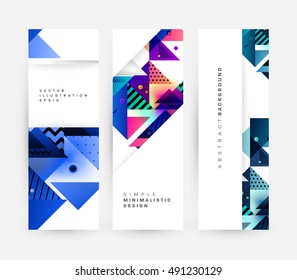 Fundas de plantilla de fondo geométrico, volantes, pancartas, carteles y carteles, pueden utilizarse para presentaciones y portadas de libros, ilustración vectorial EPS10