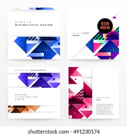 Fundas de plantilla de fondo geométrico, volantes, pancartas, carteles y carteles, pueden utilizarse para presentaciones y portadas de libros, ilustración vectorial EPS10