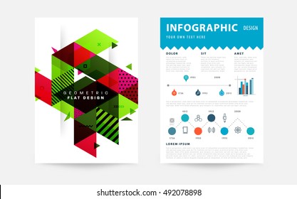 Geometrischer Hintergrund Vorlage für Cover, Flyer, Banner, Poster und Plakate, kann für Präsentationen und Buchumschläge, EPS10 Vektorgrafik, verwendet werden