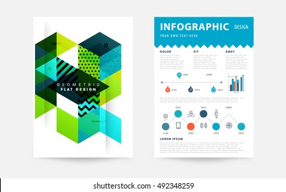 Geometrischer Hintergrund Vorlage für Cover, Flyer, Banner, Poster und Plakate, kann für Präsentationen und Buchumschläge, EPS10 Vektorgrafik, verwendet werden