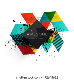 Geometric background Template for covers, flyers, banners, posters and placards, may be used for presentations and book covers, EPS10 vector illustration