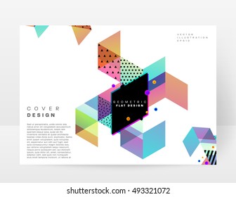 Geometric background Template for covers, flyers, banners, posters and placards, may be used for presentations and book covers, EPS10 vector illustration