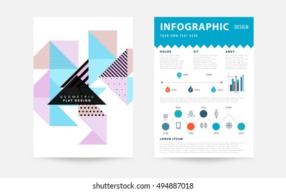 Modelo geométrico para capas, folhetos, banners, cartazes e cartazes, pode ser usado para apresentações e capas de livros, ilustração vetorial EPS10