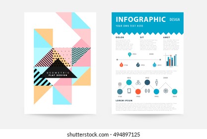 Geometric background Template for covers, flyers, banners, posters and placards, may be used for presentations and book covers, EPS10 vector illustration
