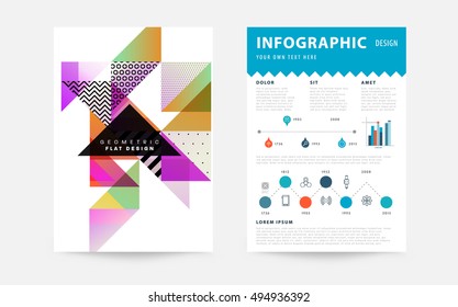 Geometrischer Hintergrund Vorlage für Cover, Flyer, Banner, Poster und Plakate, kann für Präsentationen und Buchumschläge, EPS10 Vektorgrafik, verwendet werden