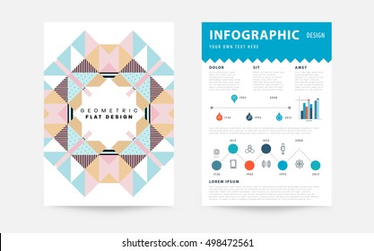 Geometrischer Hintergrund Vorlage für Cover, Flyer, Banner, Poster und Plakate, kann für Präsentationen und Buchumschläge, EPS10 Vektorgrafik, verwendet werden