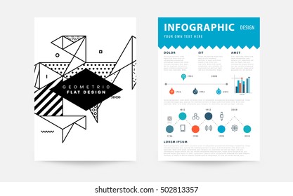 Geometrischer Hintergrund Vorlage für Cover, Flyer, Banner, Poster und Plakate, kann für Präsentationen und Buchumschläge, EPS10 Vektorgrafik, verwendet werden