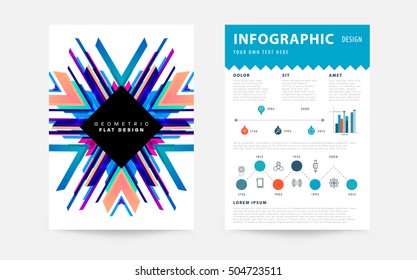 Modelo geométrico para capas, folhetos, banners, cartazes e cartazes, pode ser usado para apresentações e capas de livros, ilustração vetorial EPS10