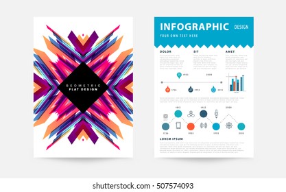 Geometrischer Hintergrund Vorlage für Cover, Flyer, Banner, Poster und Plakate, kann für Präsentationen und Buchumschläge, EPS10 Vektorgrafik, verwendet werden