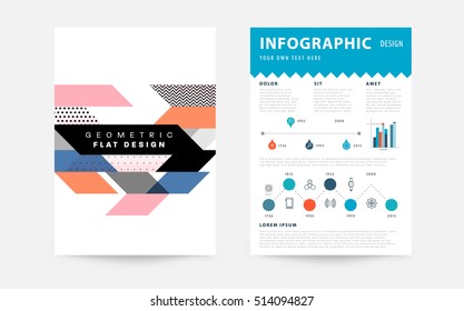 Geometric background Template for covers, flyers, banners, posters and placards, may be used for presentations and books, EPS10 vector illustration