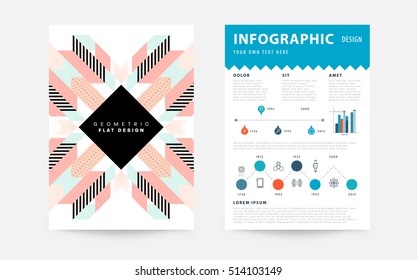 Geometric background Template for covers, flyers, banners, posters and placards, may be used for presentations and books, EPS10 vector illustration
