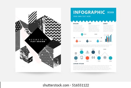 Plantilla de fondo geométrico para cubiertas, volantes, pancartas, carteles y carteles, puede utilizarse para presentaciones y libros, ilustración vectorial EPS10