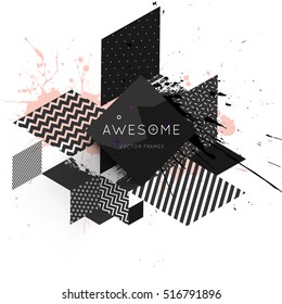 Geometric background Template for covers, flyers, banners, posters and placards, may be used for presentations and books, EPS10 vector illustration