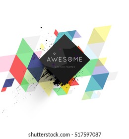 Geometric background Template for covers, flyers, banners, posters and placards, may be used for presentations and books, EPS10 vector illustration