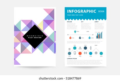 Geometric background Template for covers, flyers, banners, posters and placards, may be used for presentations and books, EPS10 vector illustration