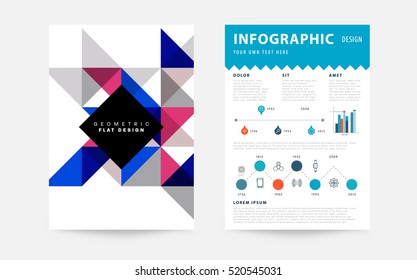 Geometric background Template for covers, flyers, banners, posters and placards, may be used for presentations and books, EPS10 vector illustration