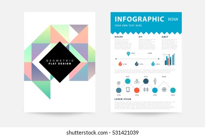 Geometric background Template for covers, flyers, banners, posters and placards, may be used for presentations and books, EPS10 vector illustration