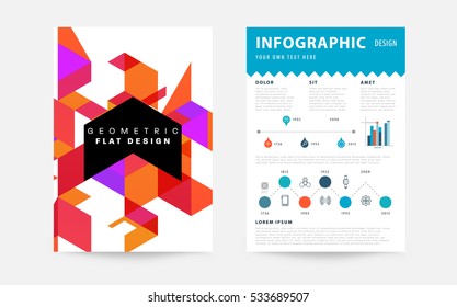 Plantilla de fondo geométrico para cubiertas, volantes, pancartas, carteles y carteles, puede utilizarse para presentaciones y libros, ilustración vectorial EPS10