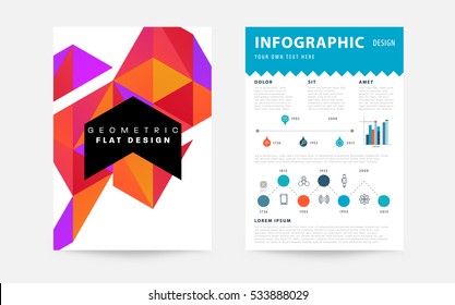 Geometric background Template for covers, flyers, banners, posters and placards, may be used for presentations and books, EPS10 vector illustration