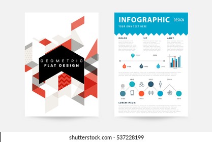 Geometric background Template for covers, flyers, banners, posters and placards, may be used for presentations and books, EPS10 vector illustration