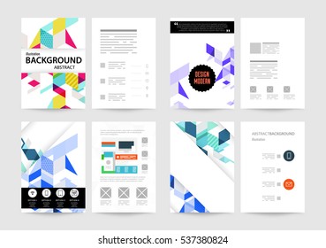 Set Design Brochure Abstract Annual Report Stock Vector (Royalty Free ...