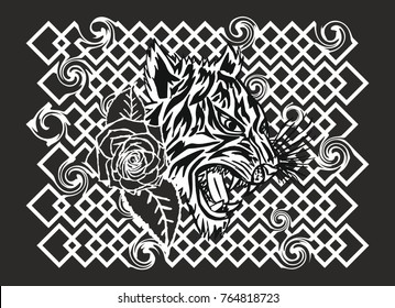 Geometric background tiger soul vector art